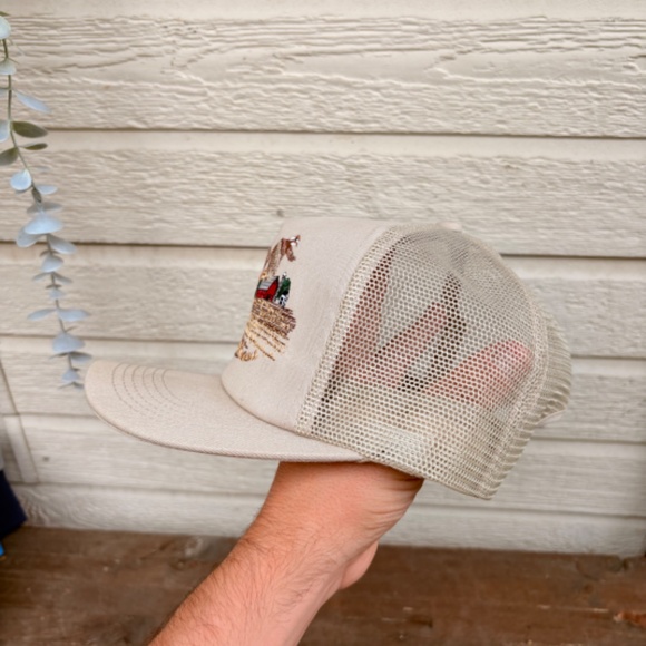 vintage DEKALB Ducks embroidered farming hat K PRODUCTS mesh beige - Picture 6 of 8